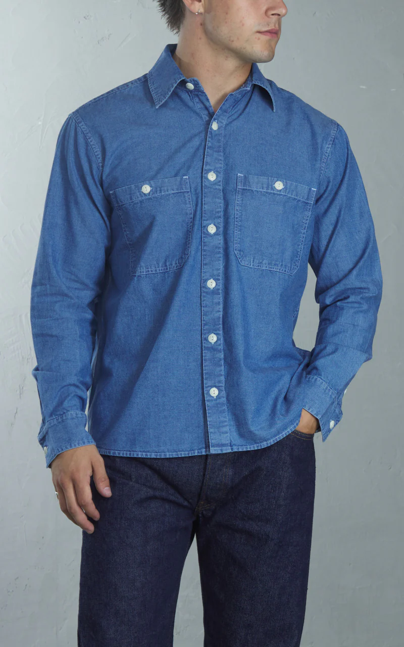 3sixteen Utility Shirt Chambray Indigo - Image 2
