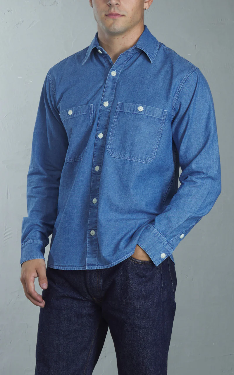 3sixteen Utility Shirt Chambray Indigo - Image 3