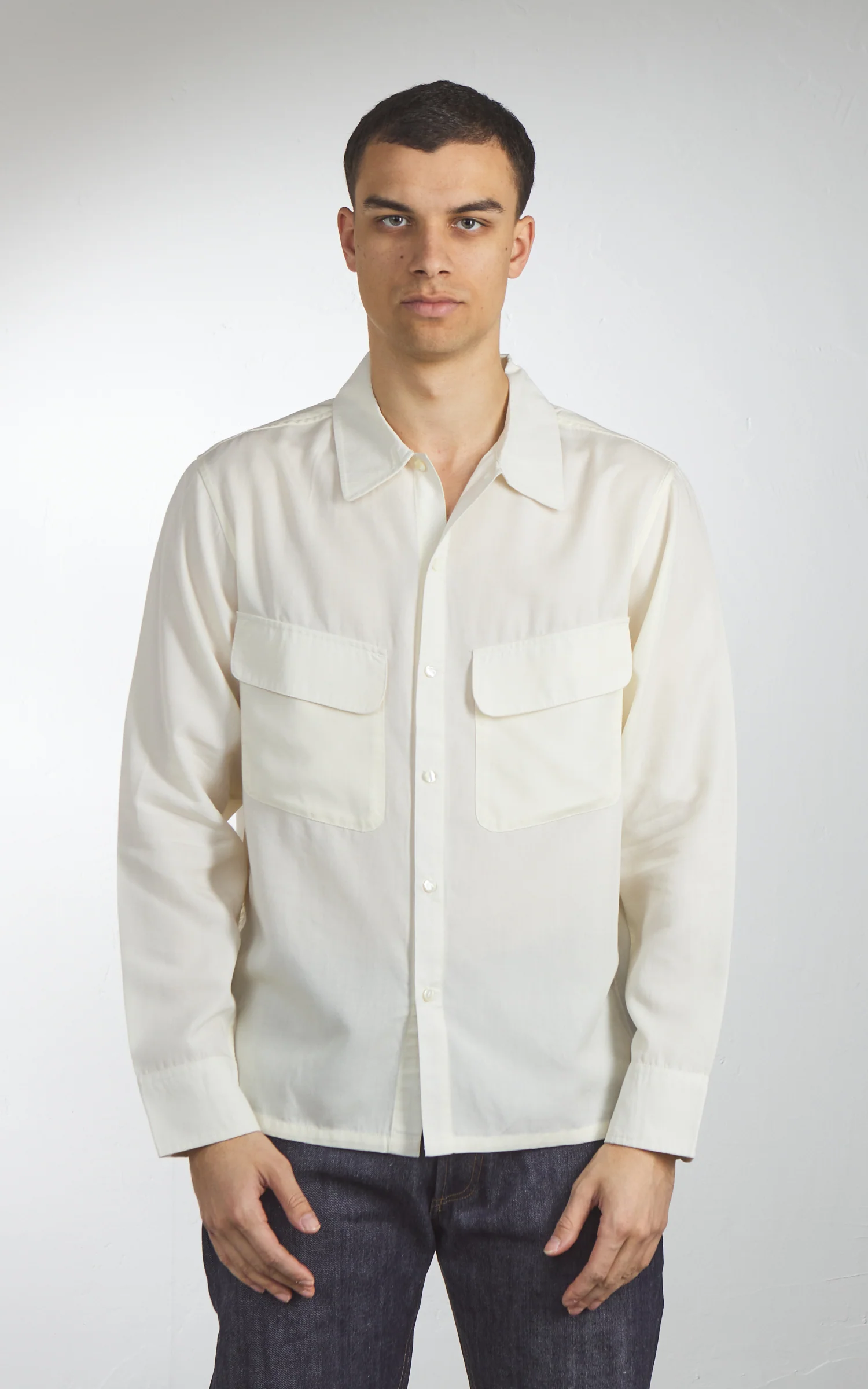 3sixteen Western Overshirt Ecru - Image 2