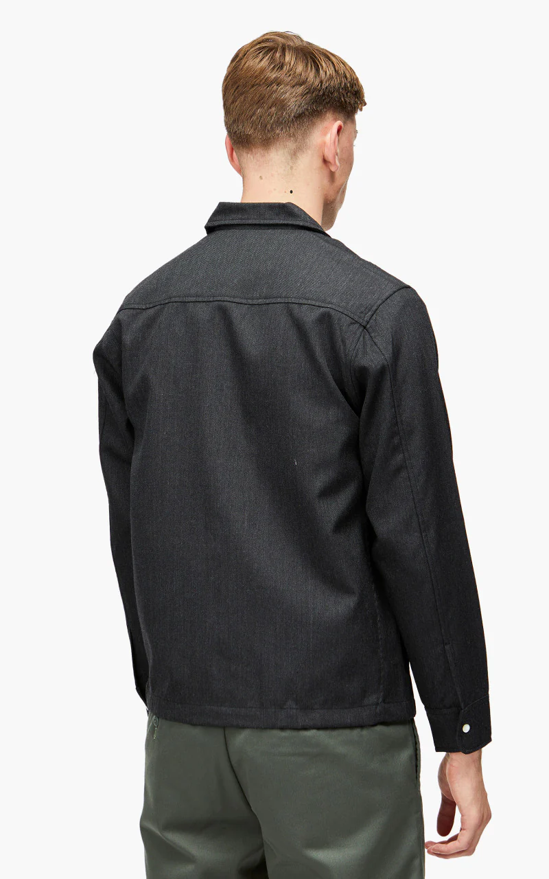 3sixteen Western Overshirt Wool Gabardine Charcoal - Image 5