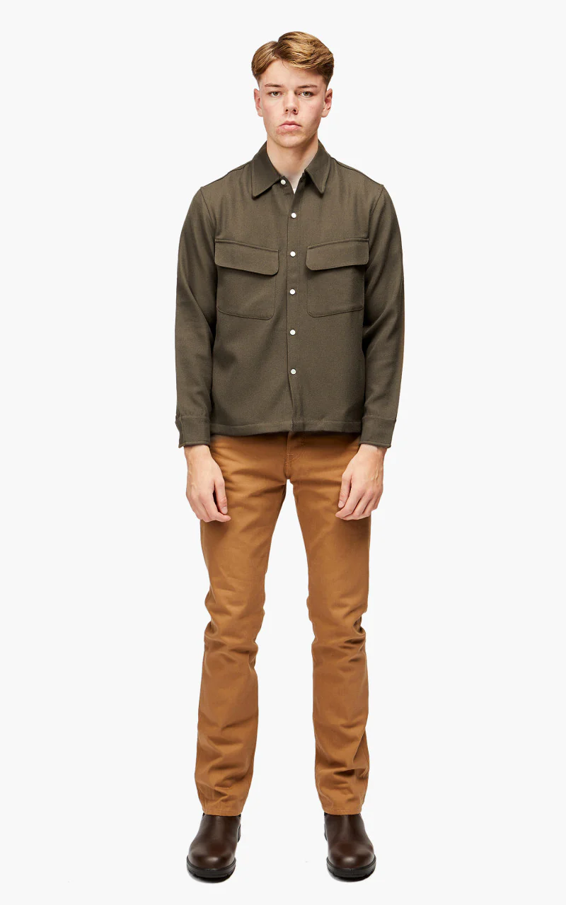 3sixteen Western Overshirt Wool Gabardine Forest - Image 2