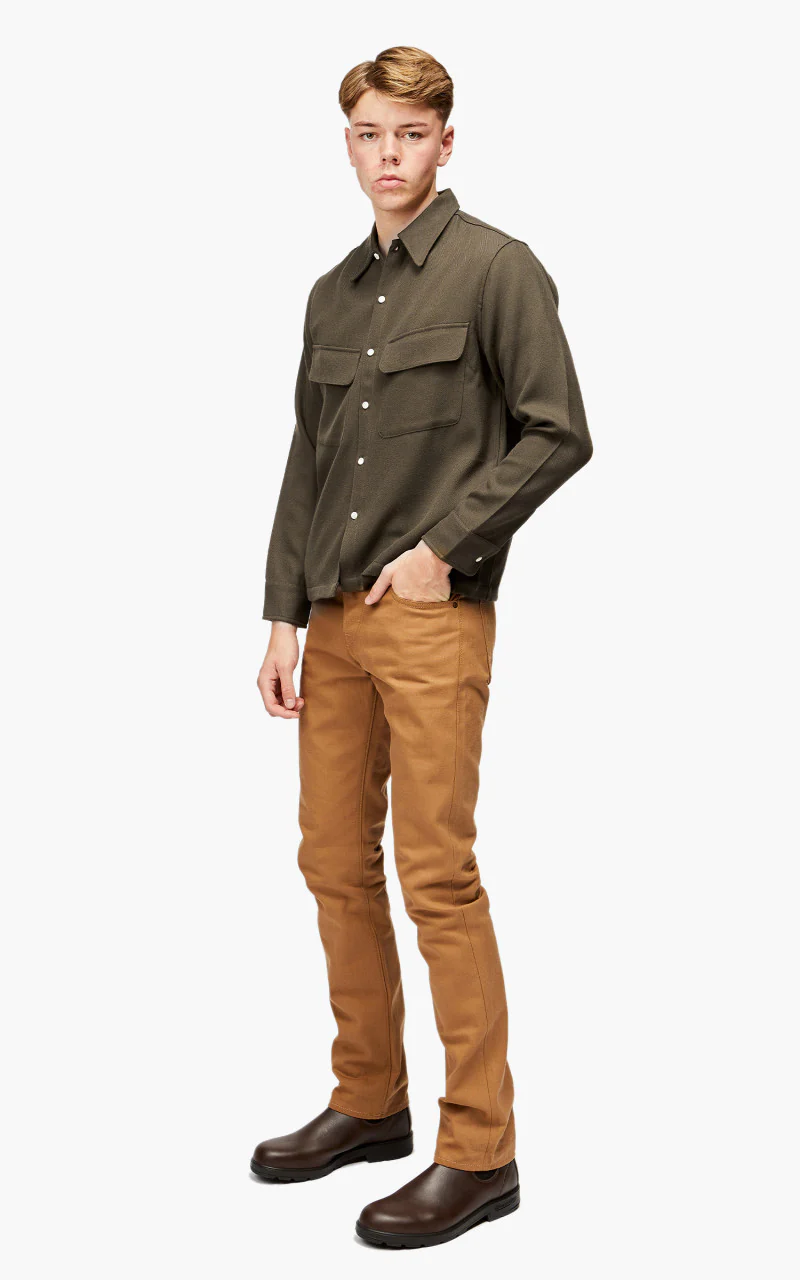 3sixteen Western Overshirt Wool Gabardine Forest - Image 3