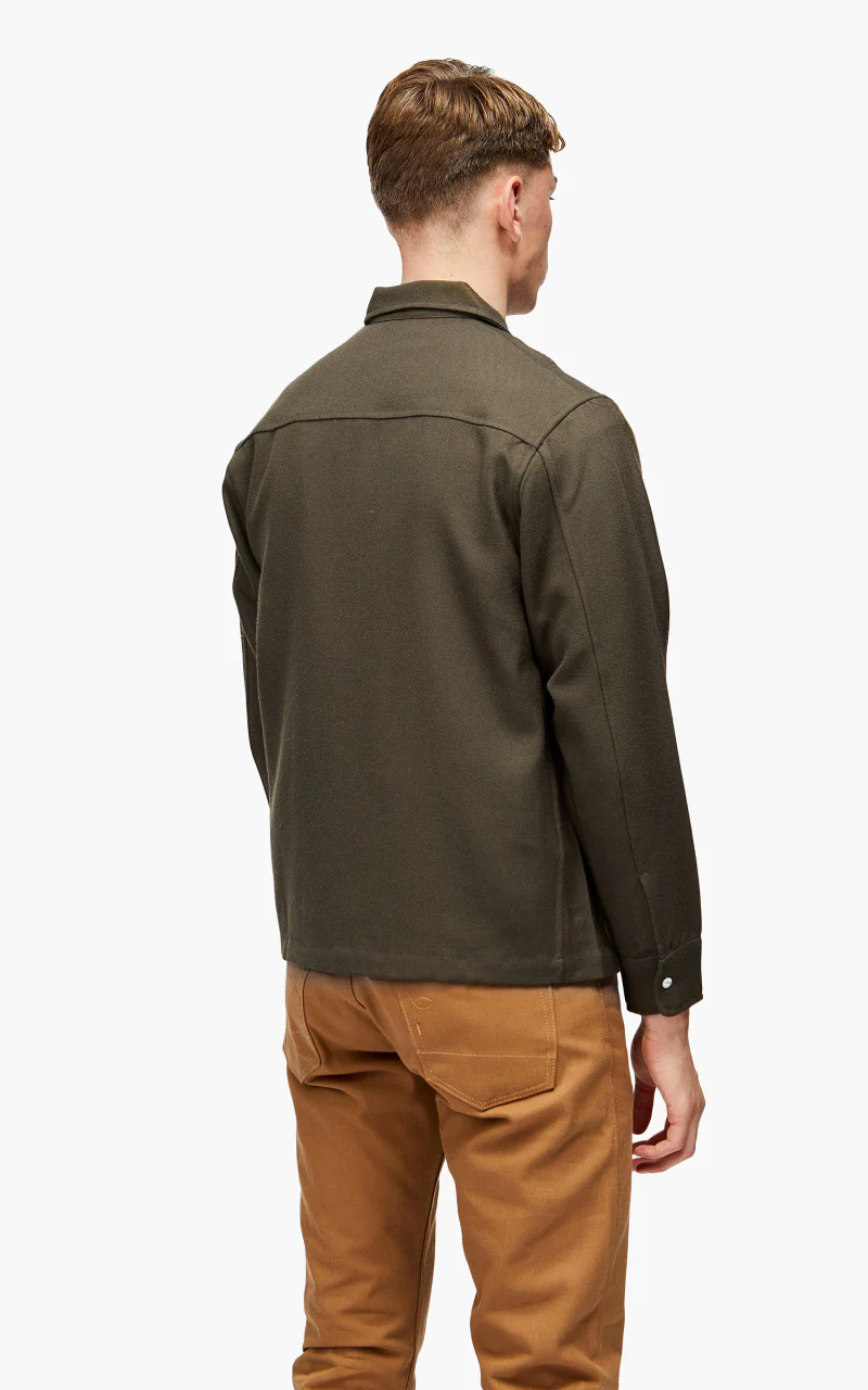 3sixteen Western Overshirt Wool Gabardine Forest - Image 5