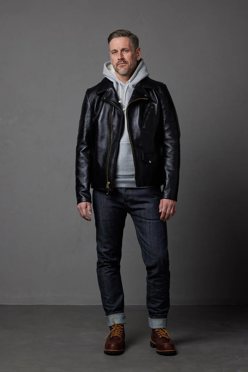 3sixteen x Schott NYC 519 Horsehide Perfecto Black - Image 2