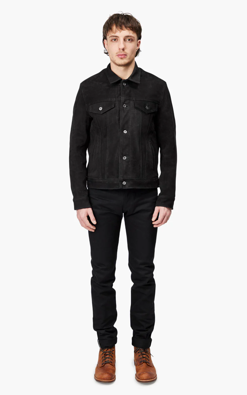 3sixteen x Schott NYC Type 3s Pebble Grain Goatskin Black - Image 2