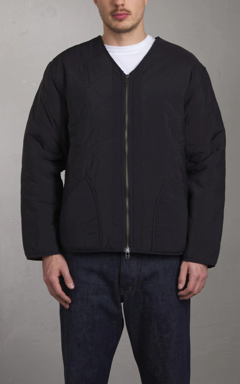 Zip Liner Jacket Nylon Sherpa Black - Image 2