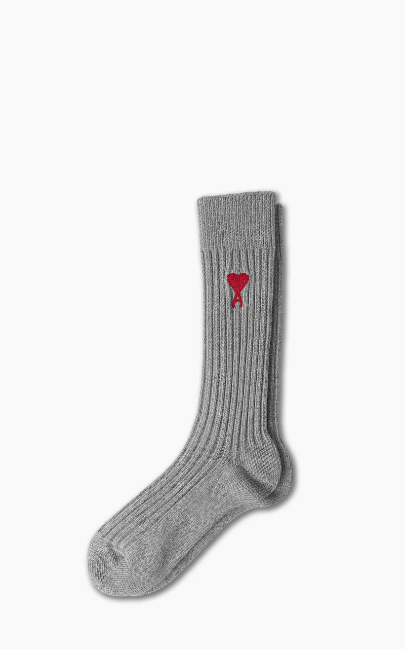 AMI Paris 3-Pack Ami De Coeur Socks Off White/Grey/Black - Image 3