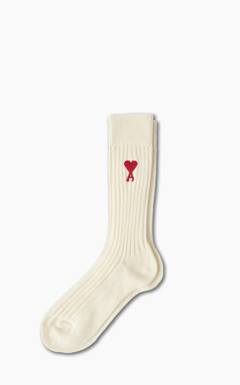 AMI Paris 3-Pack Ami De Coeur Socks Off White/Grey/Black - Image 4