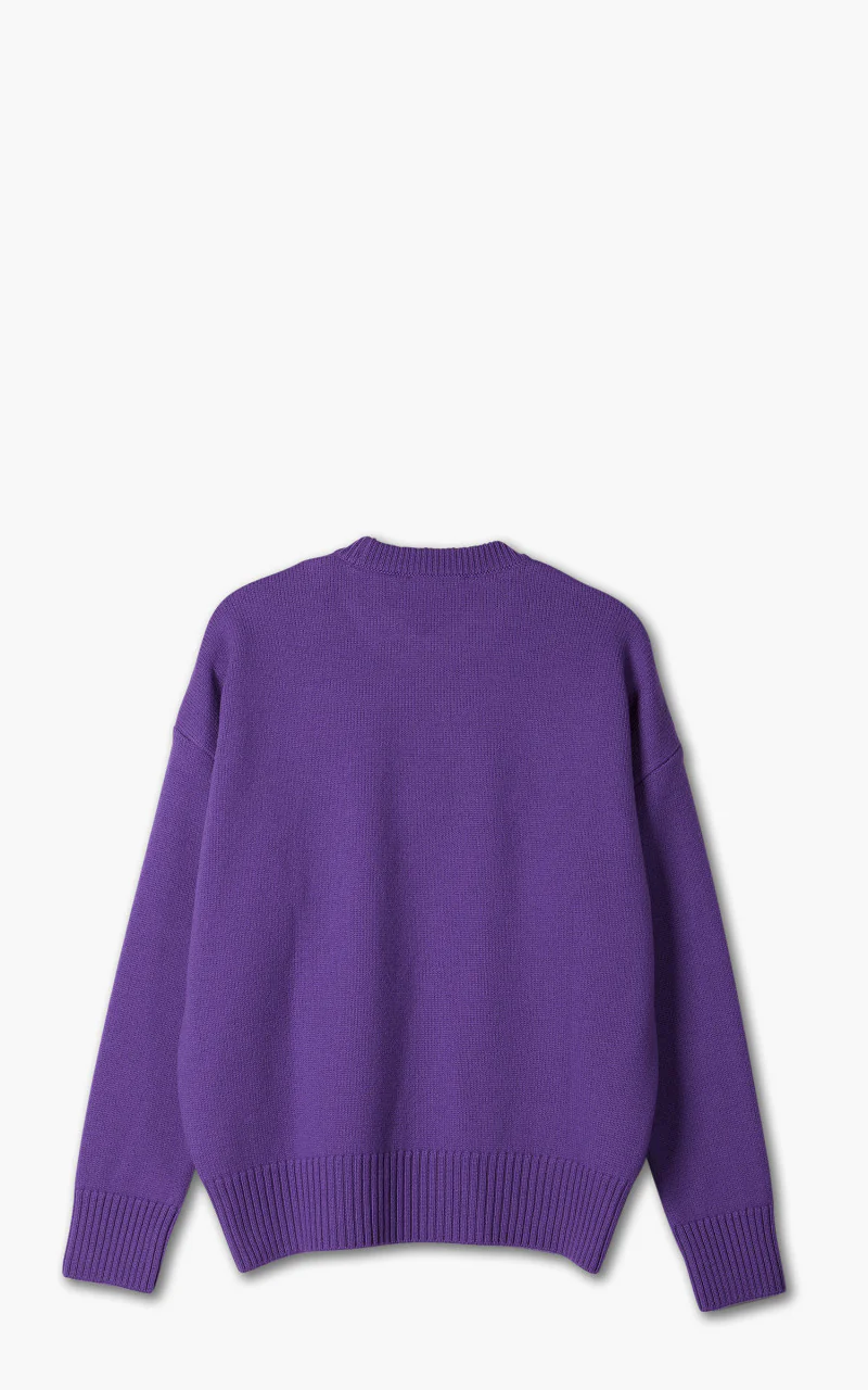 AMI Paris ADC Crewneck Sweater Cotton Purple/Black - Image 4