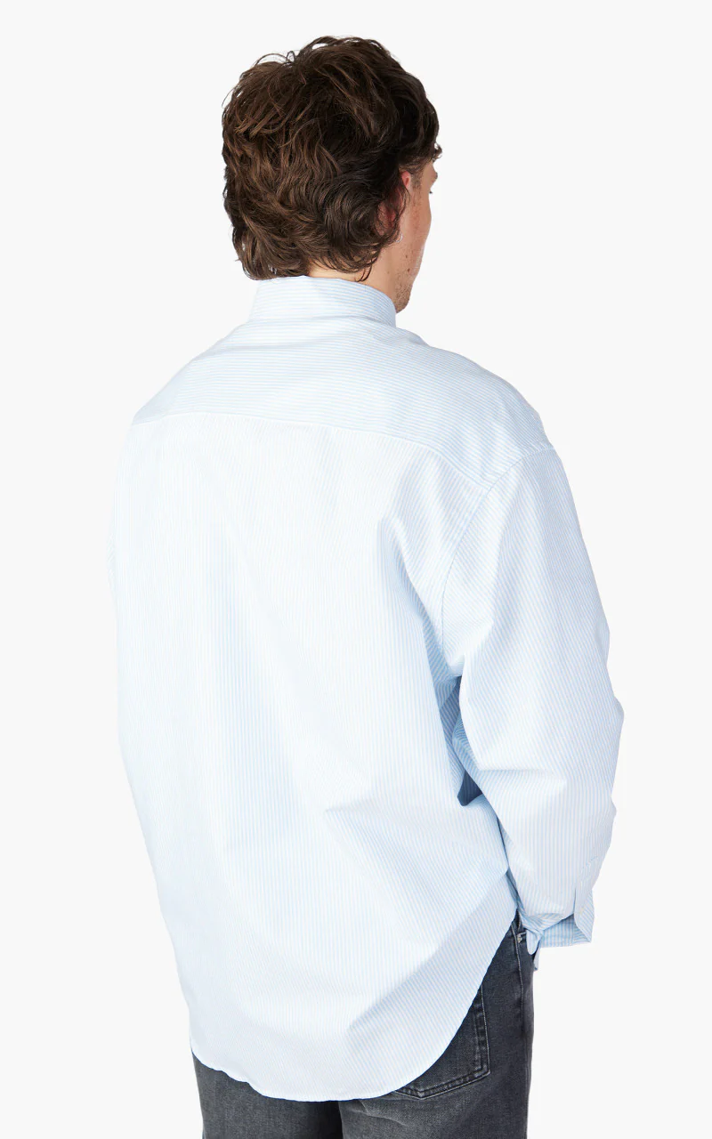 AMI Paris Ami De Coeur Boxy Fit Shirt Sky Blue/Natural White - Image 6