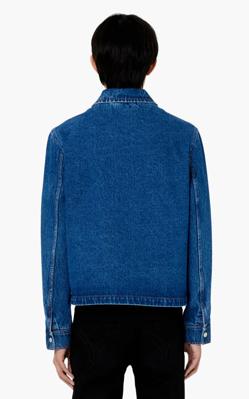 AMI Paris Ami De Coeur Buttoned Denim Jacket Used Blue - Image 6