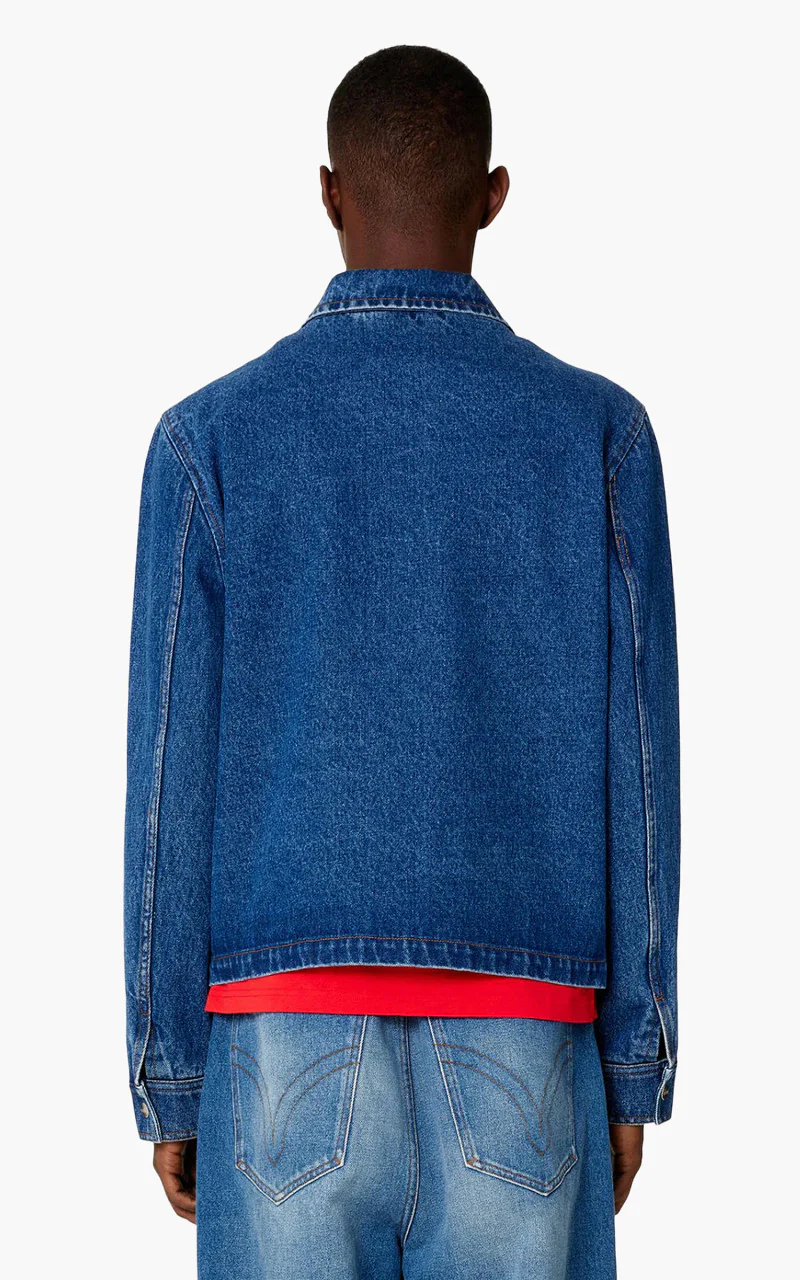 AMI Paris Ami De Coeur Buttoned Denim Jacket Used Blue - Image 7