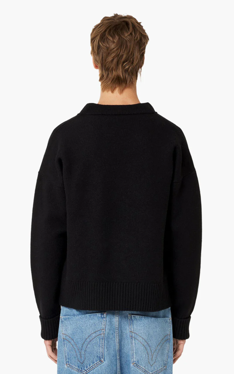 AMI Paris Ami De Coeur Cardigan Black/Red - Image 4