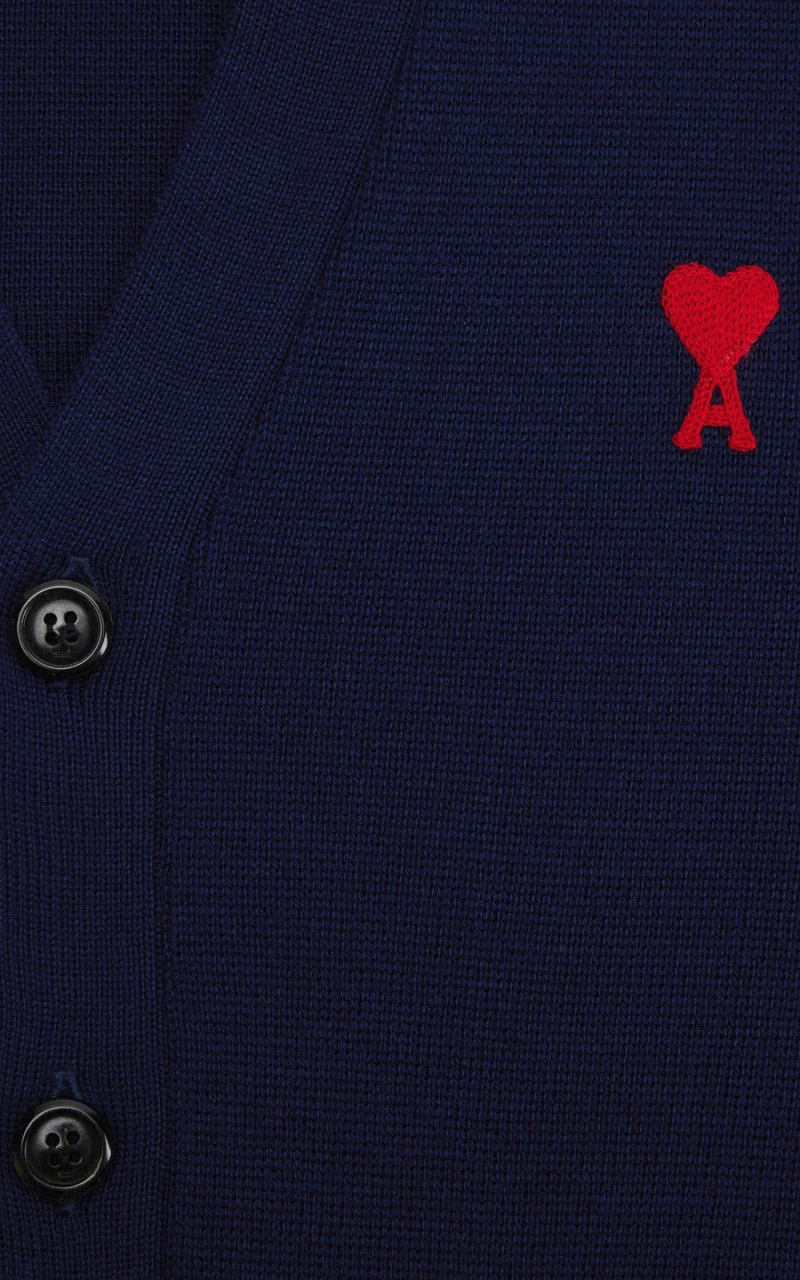AMI Paris Ami De Coeur Cardigan Nautic Blue - Image 2