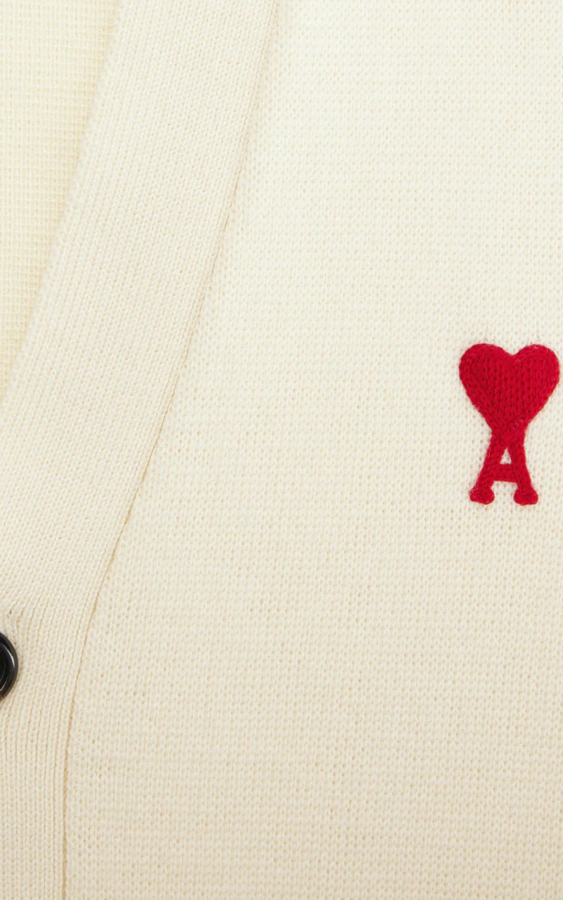 AMI Paris Ami De Coeur Cardigan Vanilla - Image 2