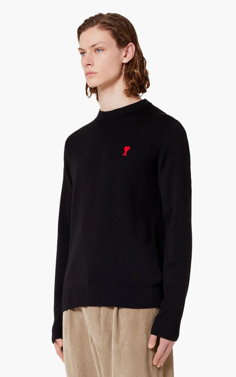 AMI Paris Ami De Coeur Crewneck Sweater Black - Image 2
