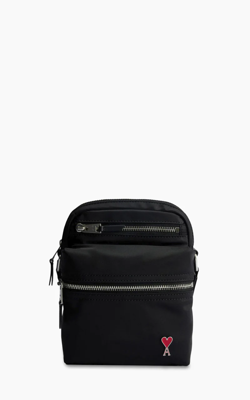 AMI Paris Ami De Coeur Crossbody Pocket Bag Black - Image 3