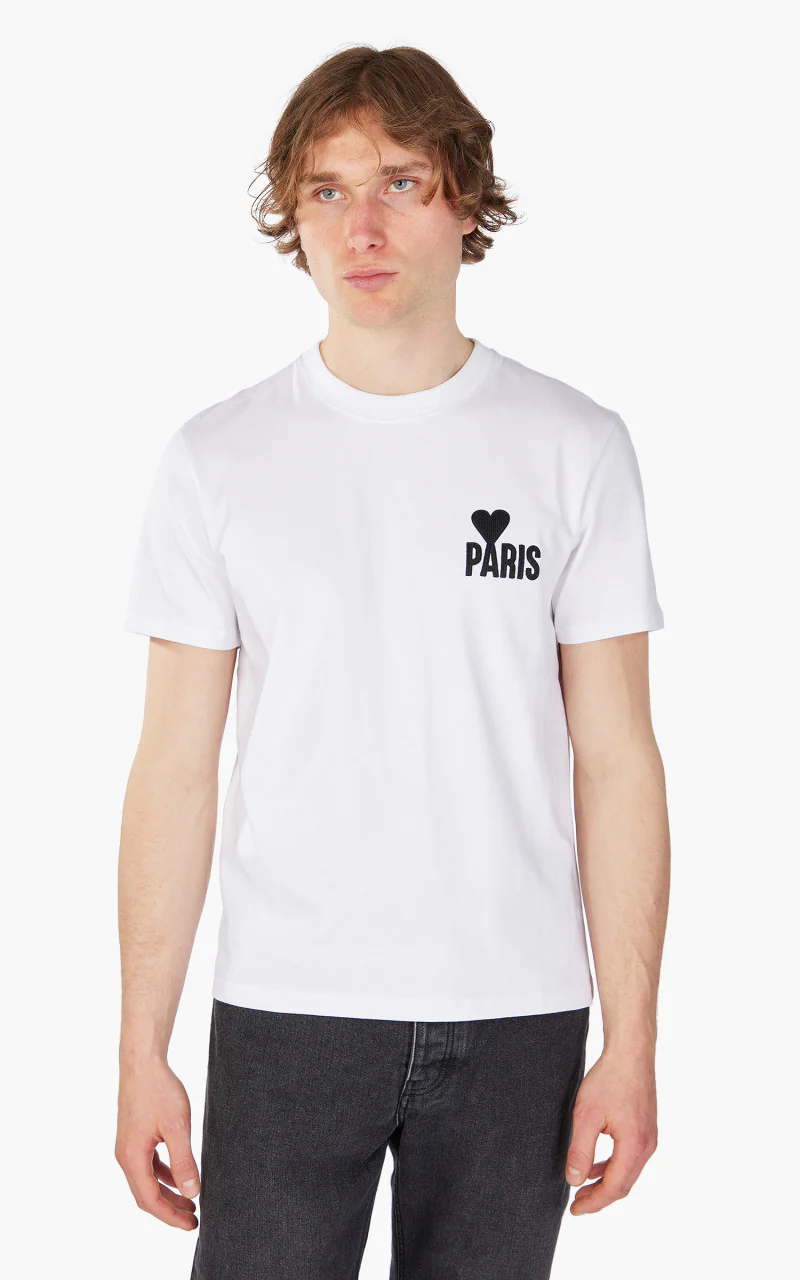 AMI Paris Ami De Coeur Paris T-Shirt White - Image 3