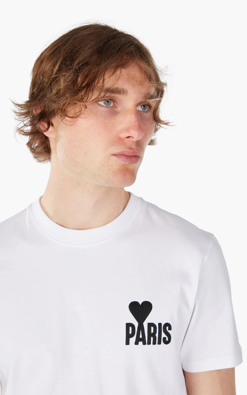 AMI Paris Ami De Coeur Paris T-Shirt White - Image 5