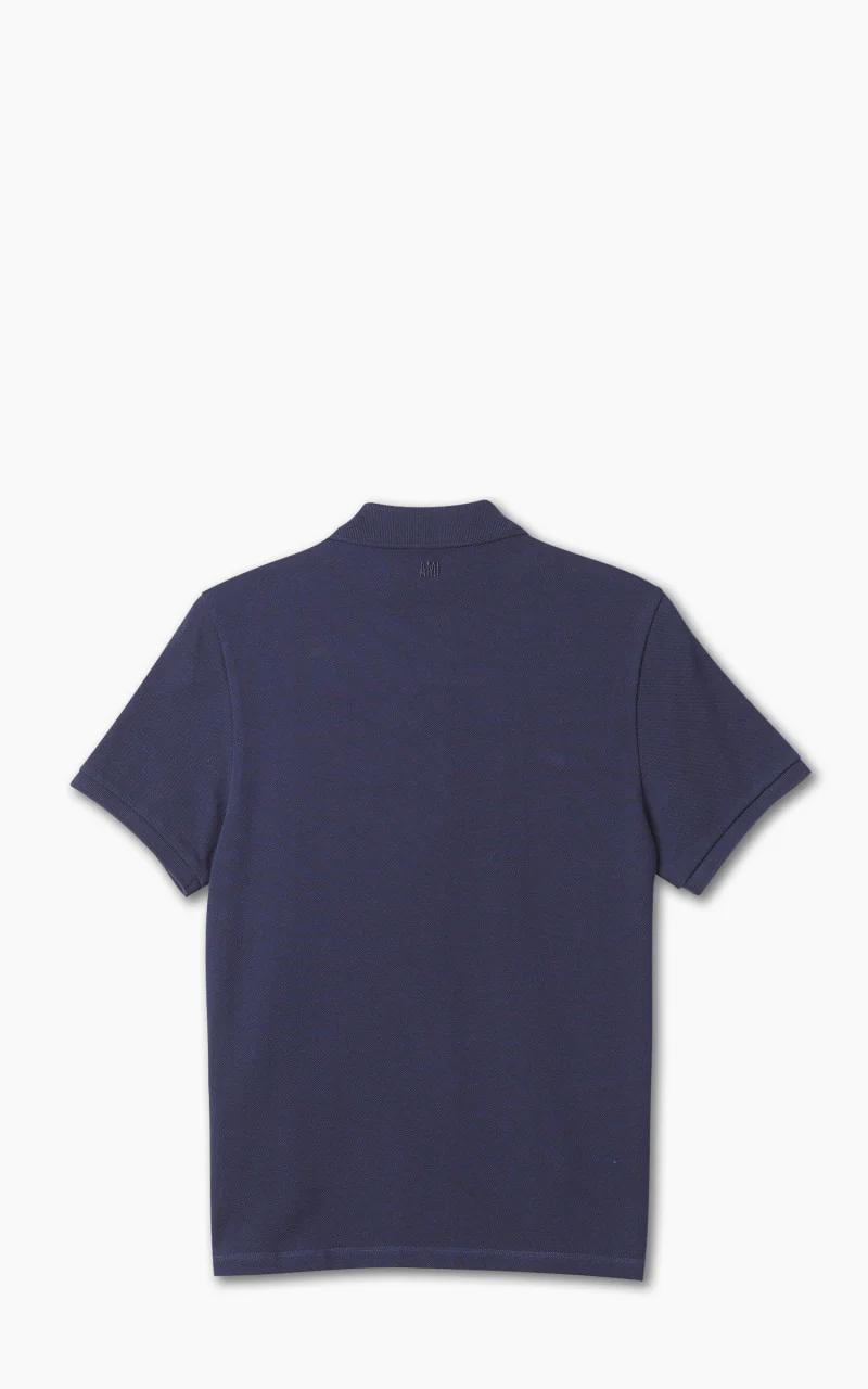 AMI Paris Ami De Coeur Polo Shirt Nautic Blue - Image 3