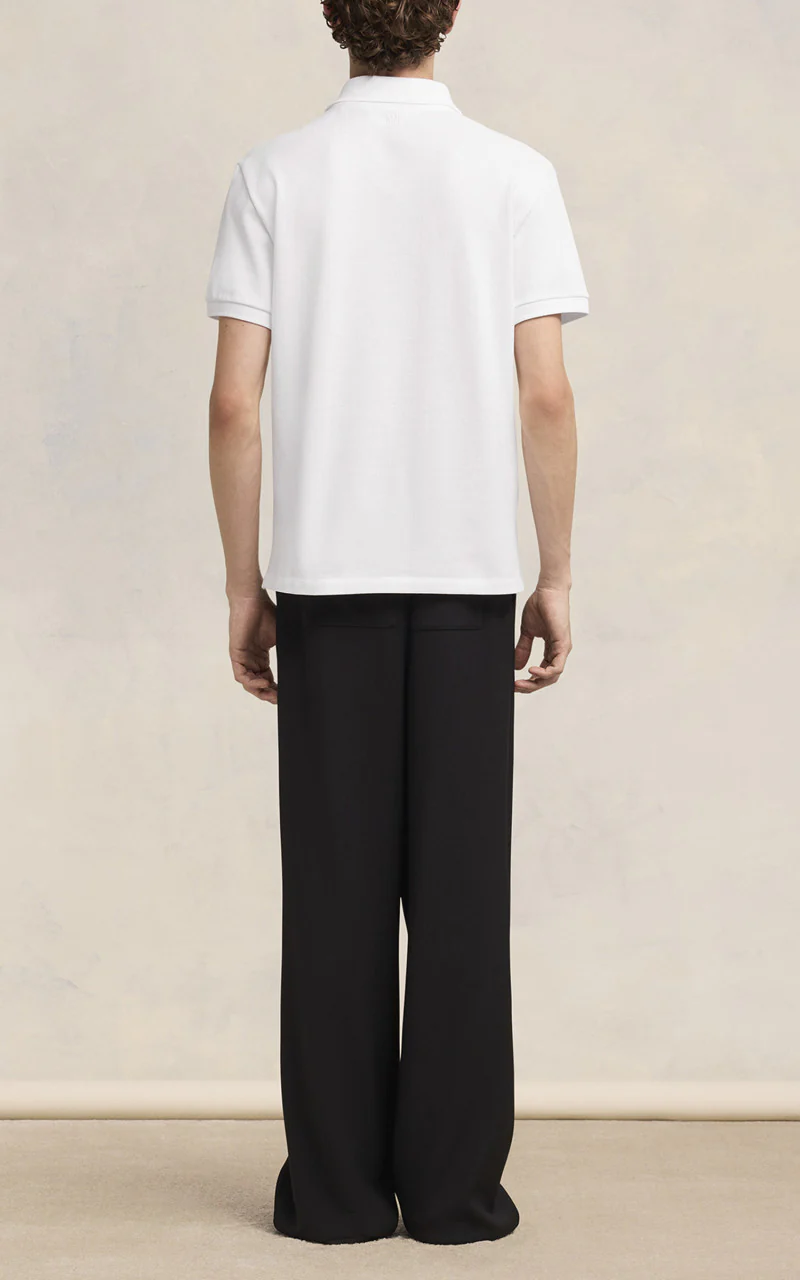 AMI Paris Ami De Coeur Polo Shirt White - Image 5