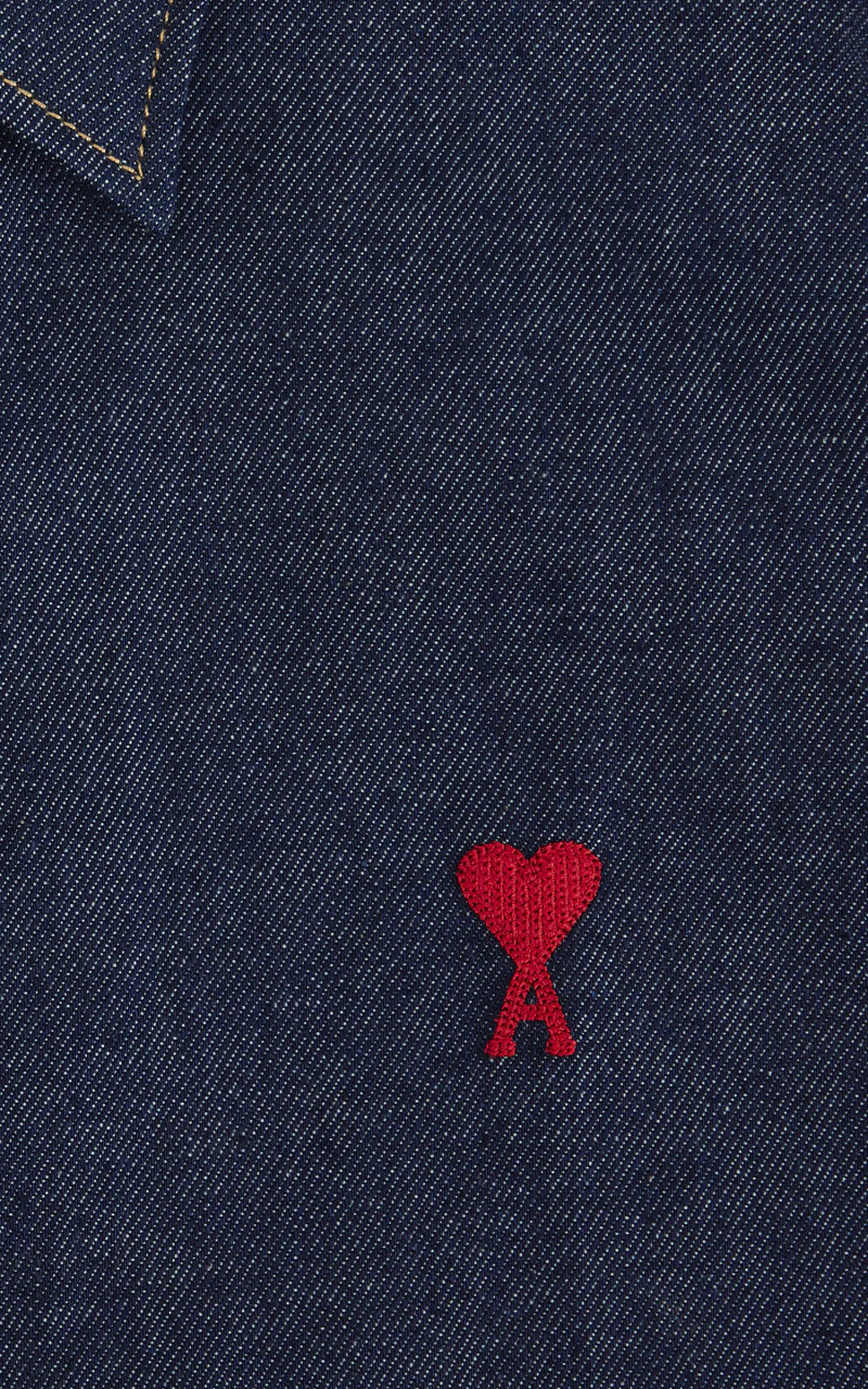 AMI Paris Ami De Coeur Shirt Denim Indigo - Image 3