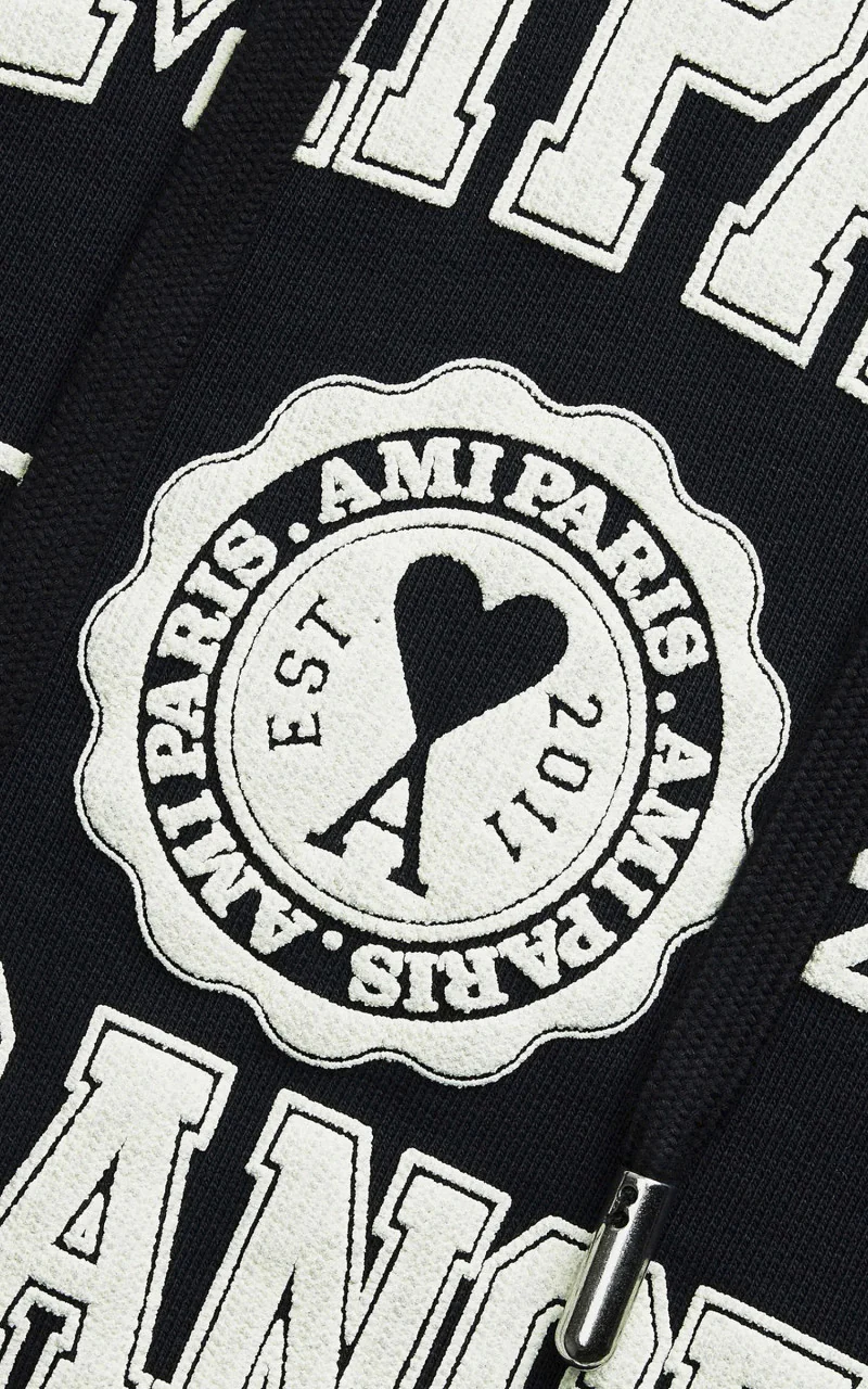 AMI Paris Ami Paris FR Hoodie Black - Image 3