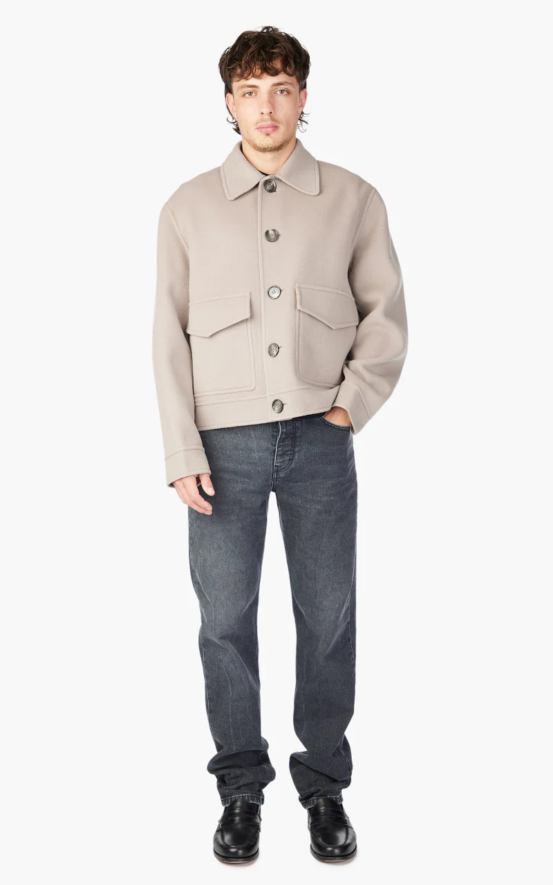AMI Paris Boxy Fit Double Face Coat Clay - Image 2