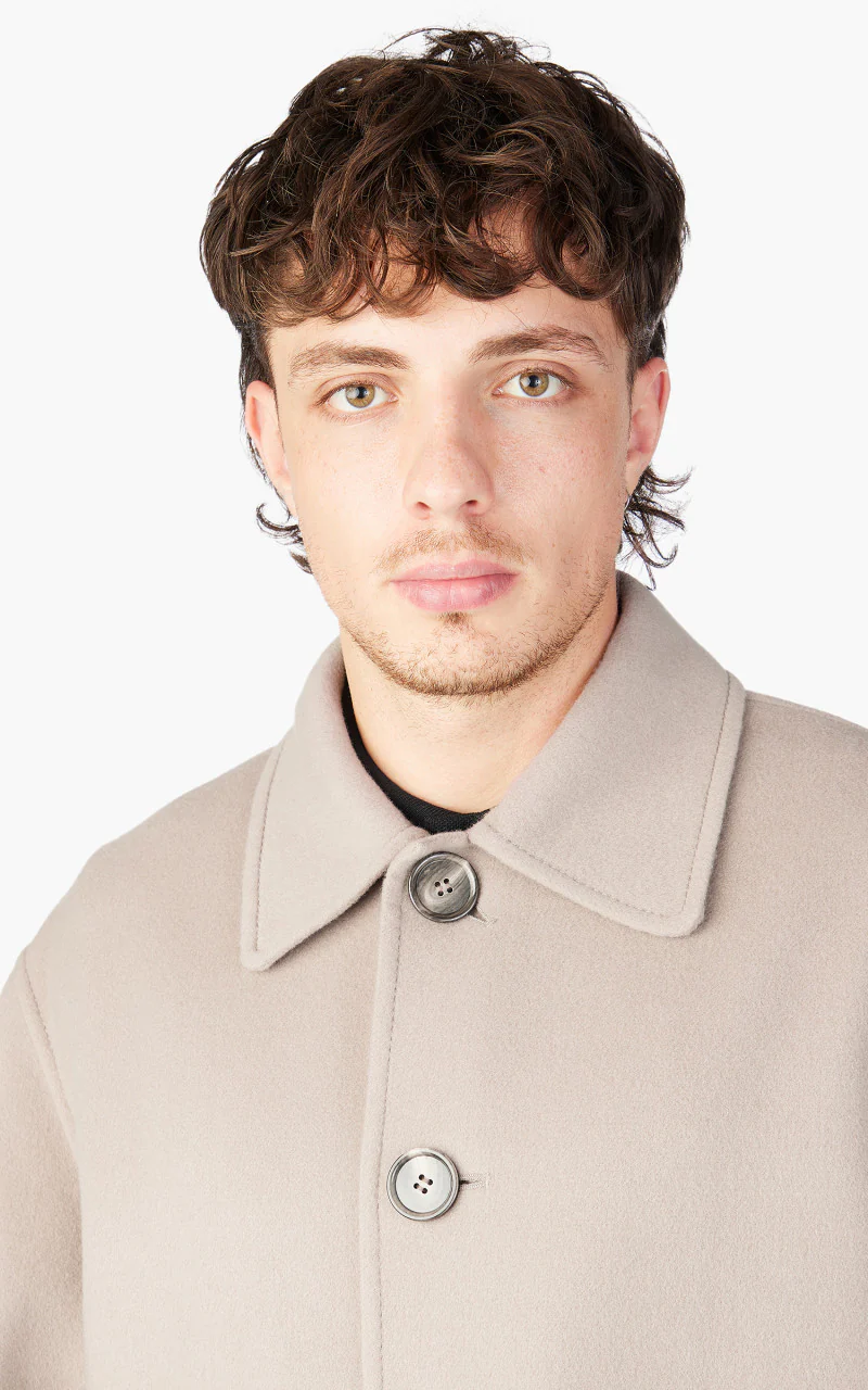 AMI Paris Boxy Fit Double Face Coat Clay - Image 4