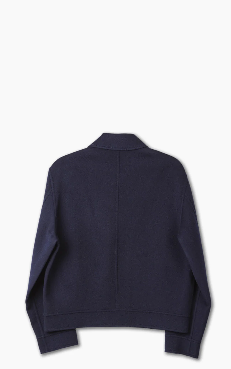 AMI Paris Boxy Fit Double Face Coat Night Blue - Image 3