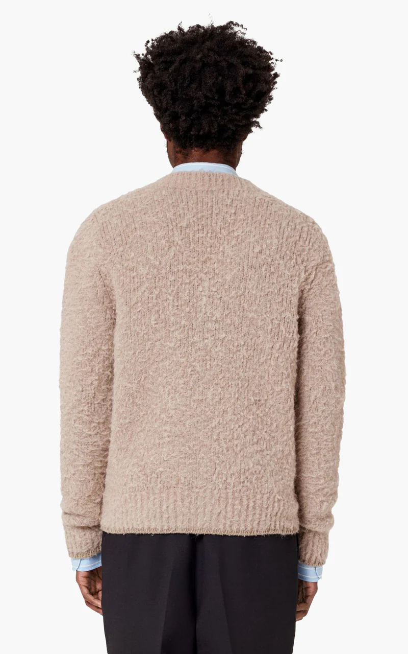 AMI Paris Brushed Cardigan Alpaca Beige - Image 5