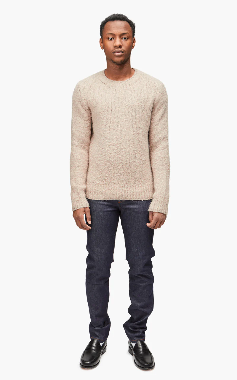 AMI Paris Brushed Crewneck Sweater Beige - Image 2