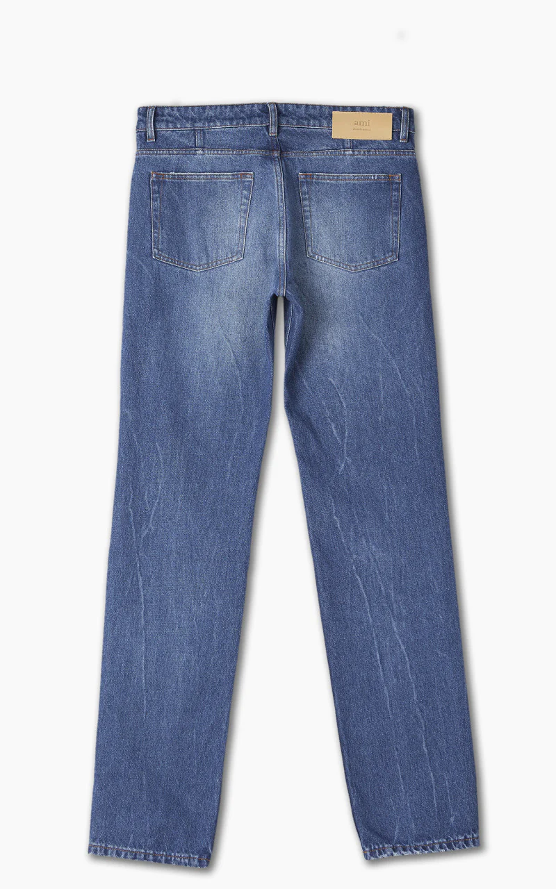 AMI Paris Classic Fit Jeans Used Blue - Image 3
