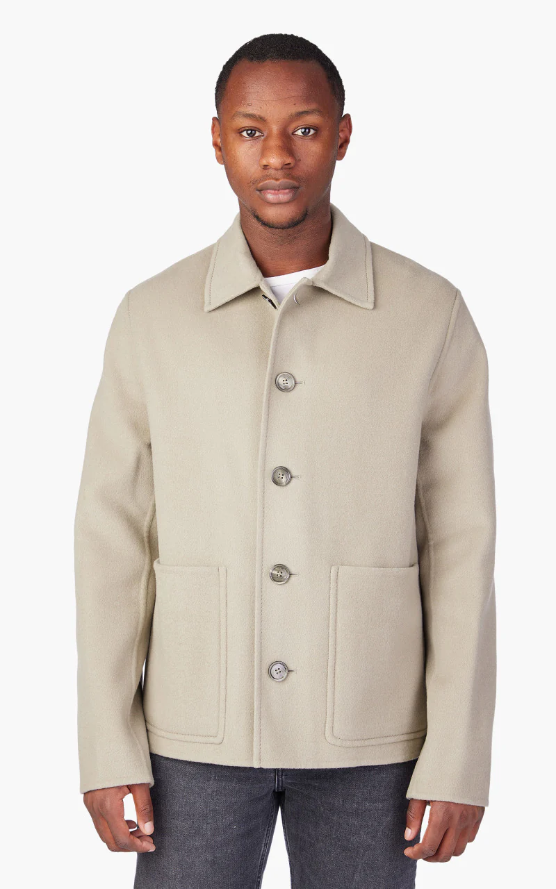 AMI Paris Double Face Short Coat Clay - Image 3