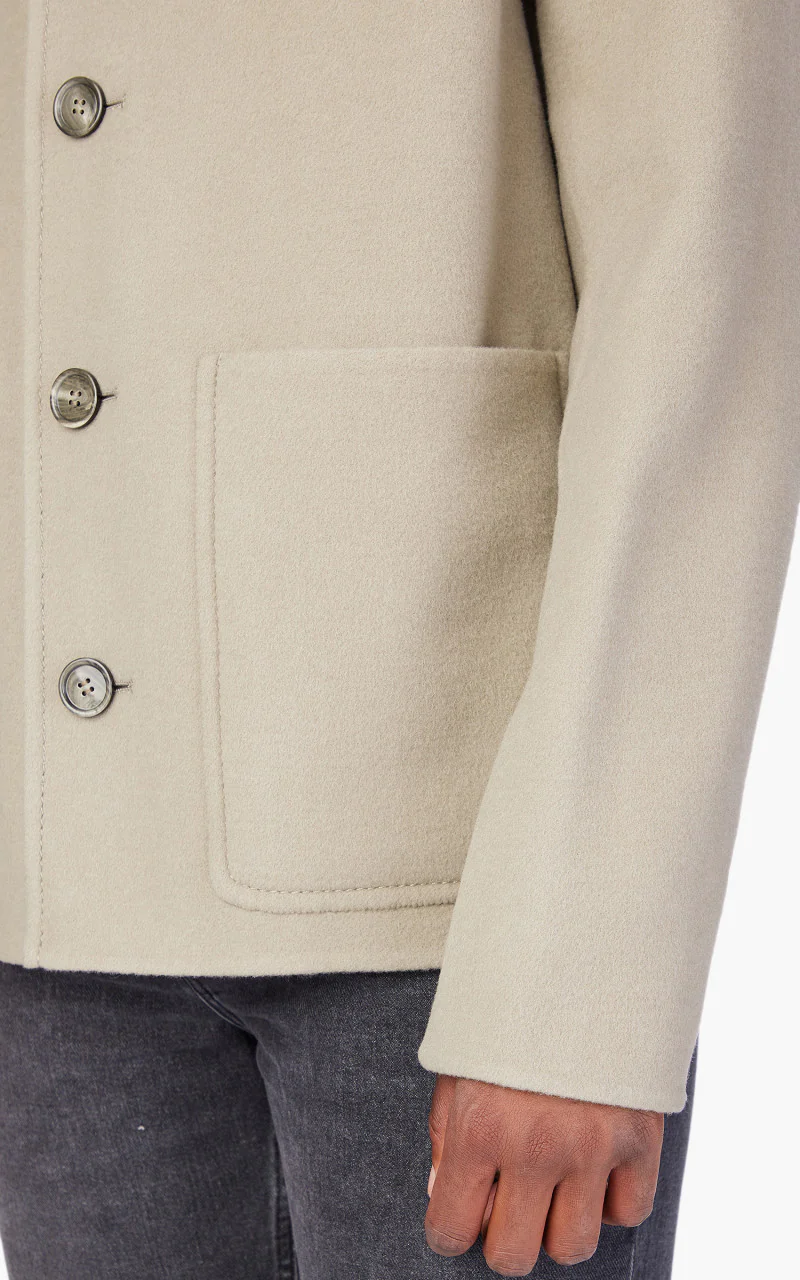 AMI Paris Double Face Short Coat Clay - Image 4