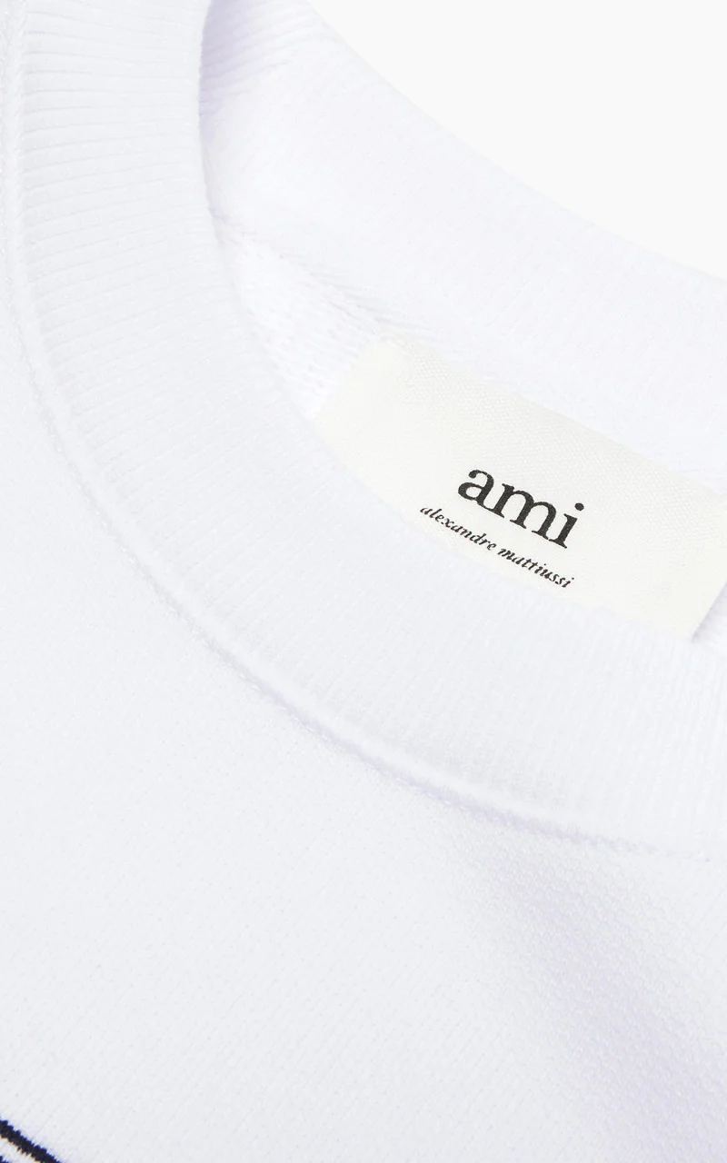 AMI Paris France Crewneck Sweatshirt White - Image 4