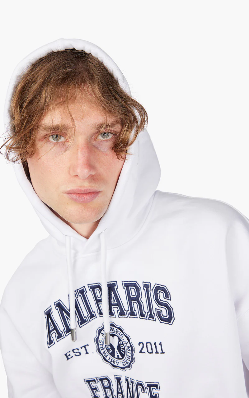 AMI Paris France Hoodie White - Image 6