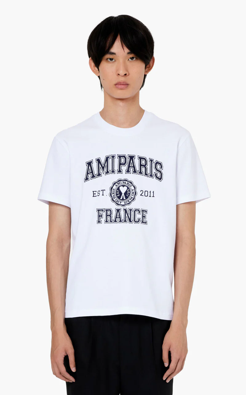 AMI Paris France T-Shirt White - Image 2