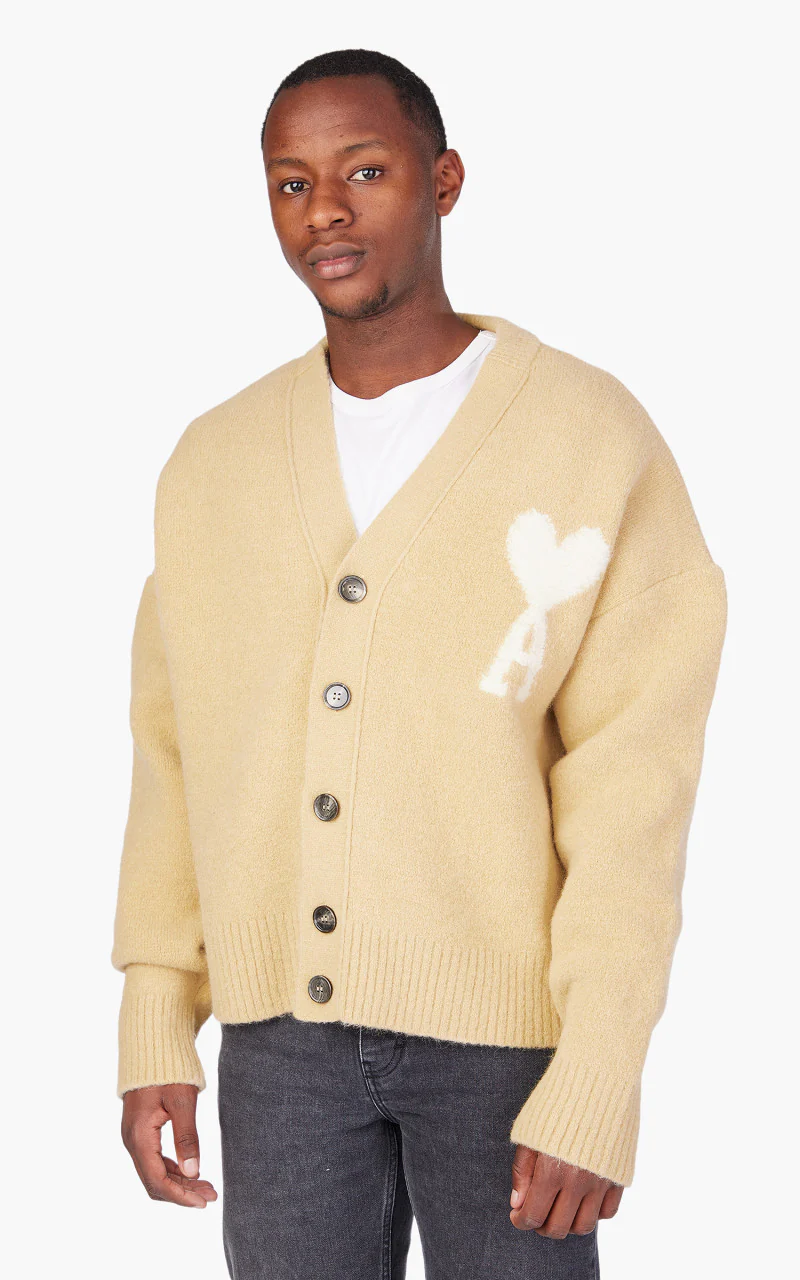 AMI Paris Off White ADC Cardigan Vanilla - Image 4