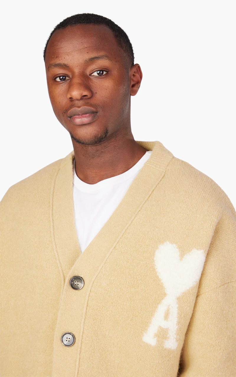 AMI Paris Off White ADC Cardigan Vanilla - Image 5