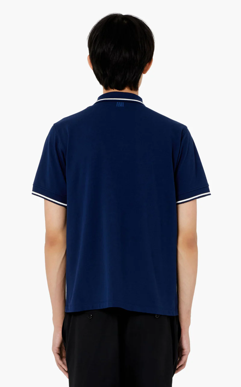 AMI Paris Polo Shirt Nautic Blue - Image 2