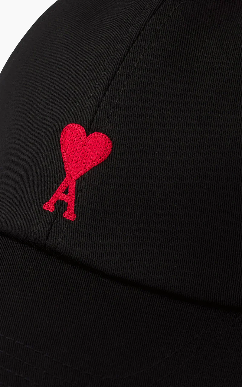 AMI Paris Red ADC Embroidery Cap Black - Image 3