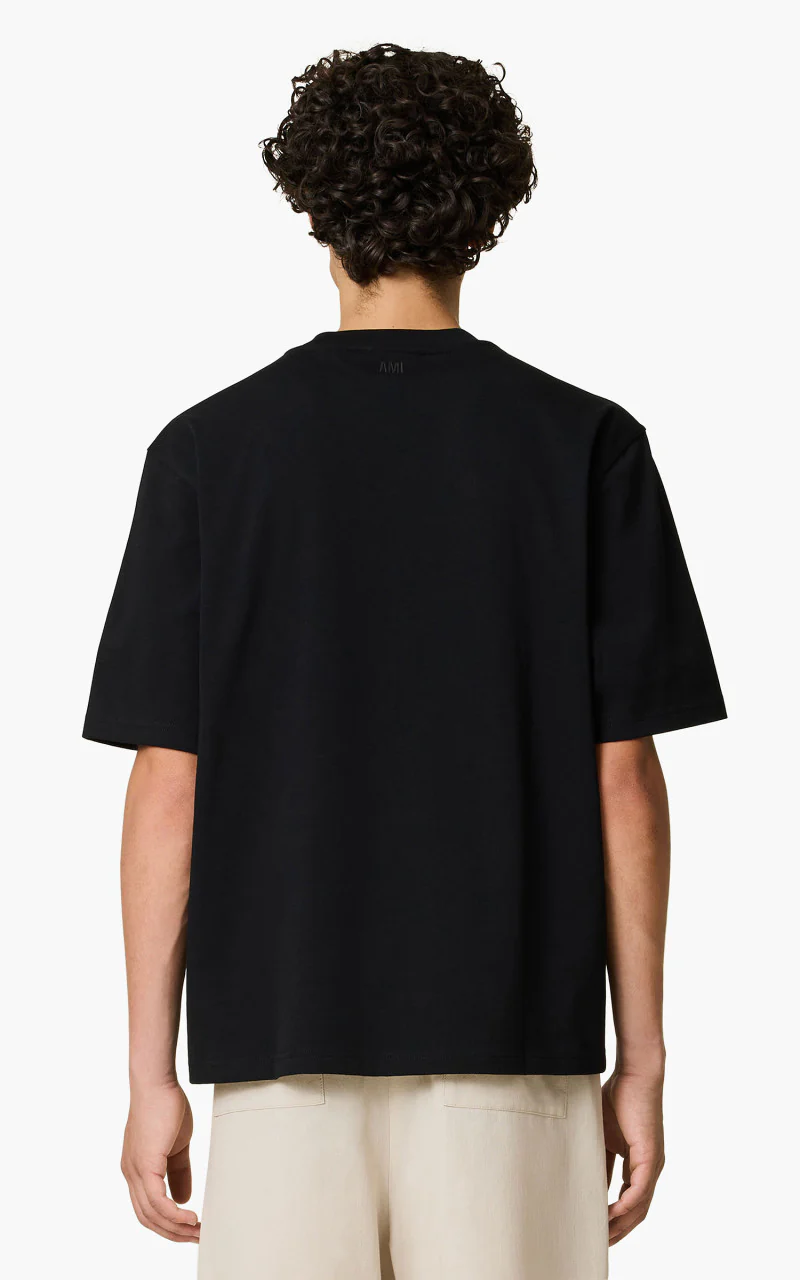 AMI Paris Red Ami De Coeur Boxy Fit T-Shirt Black - Image 4