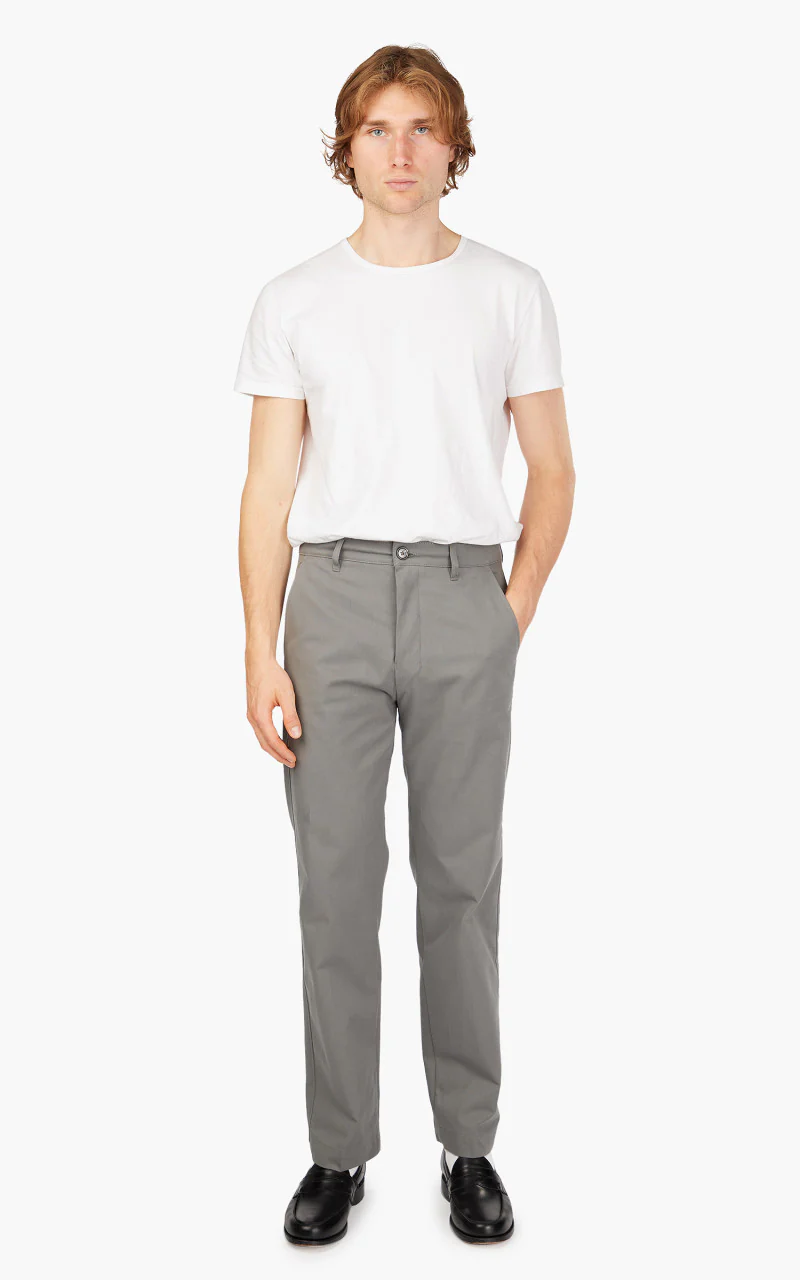 AMI Paris Straight Fit Chino Trouser Mineral Grey - Image 2