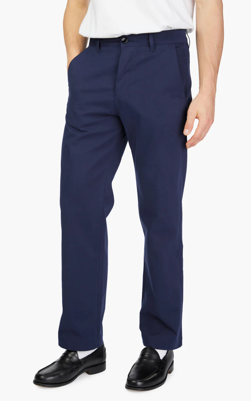 AMI Paris Straight Fit Chino Trouser Night Blue - Image 4