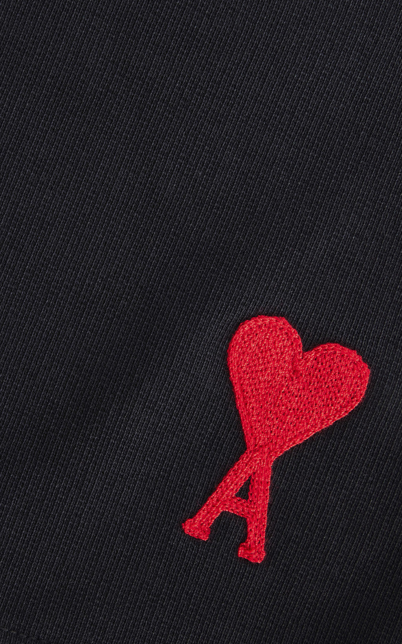 AMI Paris Tonal Ami De Coeur Short Black/Red - Image 4