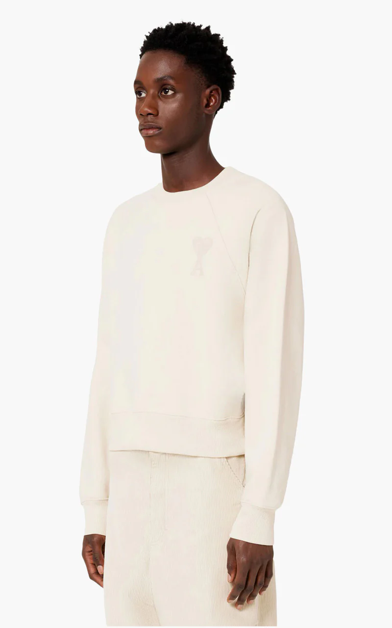 AMI Paris Tonal Big ADC Sweatshirt Off White - Image 2