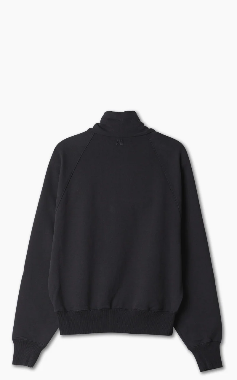 AMI Paris Tonal Big Ami De Coeur Zip Sweat Black - Image 4