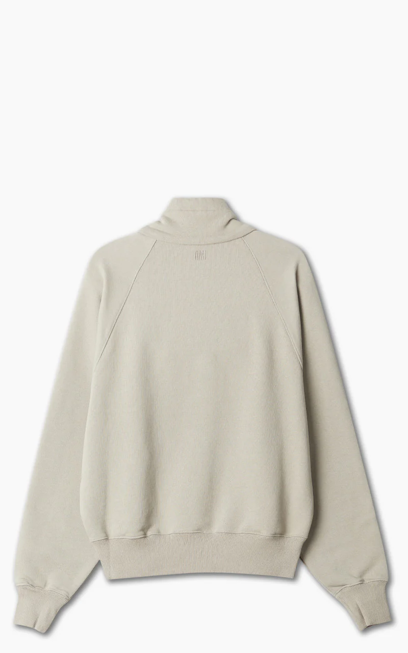 AMI Paris Tonal Big Ami De Coeur Zip Sweat Dark Beige - Image 4