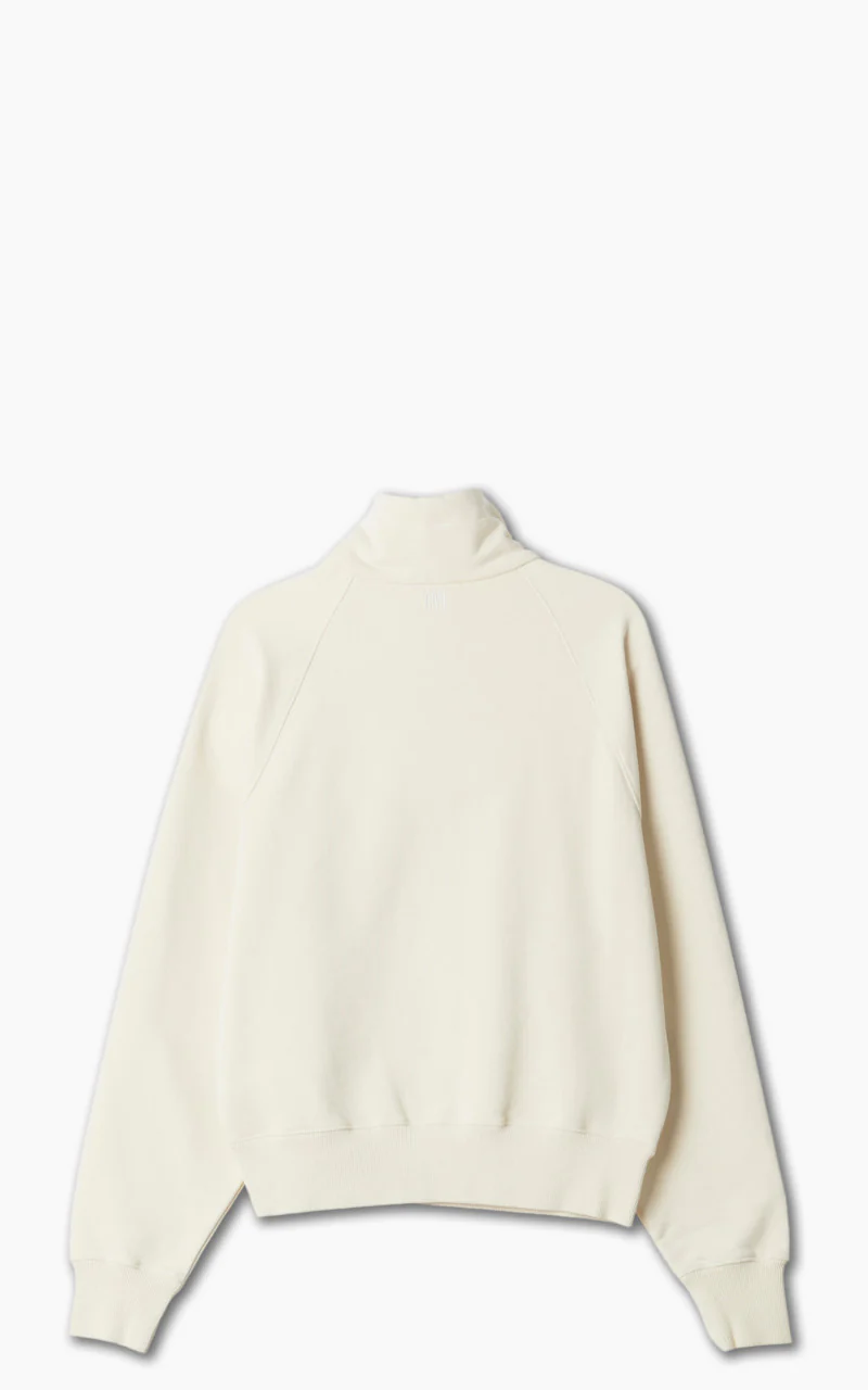 AMI Paris Tonal Big Ami De Coeur Zip Sweat Off-White - Image 4